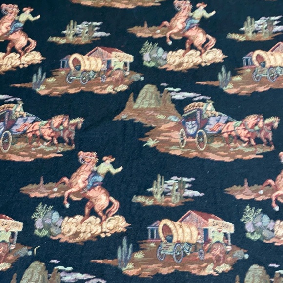 1 Yard 56” Wide Cowboy Tapestry Fabric - Picture 1 of 4